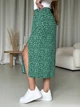 Юбка миди летняя женская Merlini Лакко 400001485 L-XL Зеленая - изображение 5