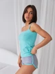 Пижама (майка + шорты) женская хлопковая BARWA garments 0136/39 S Мятная (2111360391139) - изображение 7