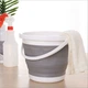 Складне туристичне силіконове відро Silicon bucket 10 л Сіре - зображення 2