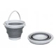 Складне туристичне силіконове відро Silicon bucket 10 л Сіре - зображення 5