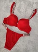 Комплект білизни (бюстгальтер + трусики-бразиліана) жіночий Victoria's Secret 75B червоний (8030) - зображення 1