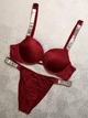 Комплект білизни (бюстгальтер + трусики-бразиліана) жіночий Victoria's Secret 80C бордовий (8030) - зображення 1