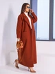 Пальто осеннее длинное женское ISSA PLUS 15037 S Терракотовое (issa2007682674770) - изображение 3
