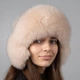 Зимняя меховая шапка ушанка из натурального меха песца Меховой Стиль Зимушка 54-60 Пудровый (407/H) - изображение 1