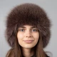 Зимова хутряна шапка ушанка з натурального хутра песця Хутряний Стиль Зимушка 54-60 Шоколад (407/G) - зображення 2