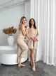 Комплект женский четверка халат майка шорты штаны Amelia Collection S бежевый - изображение 5