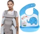 Хипсит, Эрго-рюкзак, кенгуру, переноска Baby Carrier 6в1 Серый слюнявчик-трансформер (vol-9897) - изображение 1