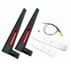 Комплект Wi-Fi антен 2шт 2.4-5ГГц з кабелем MHF4 для модулів AX200 AX210 Black (877424) - зображення 1