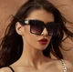 Винтажные солнцезащитные очки Black Double Grey sun glasses 5367 - изображение 2