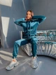 Спортивний велюровий костюм смарагдового кольору 28729 50/52 - зображення 4