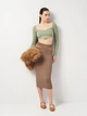 Юбка женская Zara 1014/319 XS/S Коричневая (01014319942103) - изображение 3