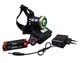 Налобный аккумуляторный фонарь Headlamp HL2-1006 на голову T6 + COB фонарик для рыбалки 2 х 18650 zoom зум - изображение 1