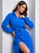 Платье-рубашка длинное осеннее женское ISSA PLUS 15008 2XL Электрик (issa2007682671991) - изображение 4