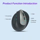Бездротова вертикальна ергономічна комп'ютерна миша ERGONOMIC MOUSE М1688 2,4G + Bluetooth на акумуляторі чорна - изображение 5