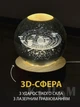 Ночник хрустальный шар солнечная система светильник круглый на подставке, 6 см - изображение 3