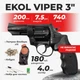 Револьвер под патрон флобера Ekol Viper 3" black с пулями с набором для чистки с пулями - изображение 1