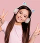 Бездротові навушники з котячими вушками та RGB підсвічуванням Cat VZV-23M Pink - зображення 4