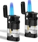 Тройная турбо-зажигалка с возможностью заправки бутаном Triple Torch Lighter (черная) - изображение 7