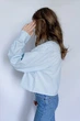 Льняная рубашка укороченная onesize Premium Linen Apmi голубой - изображение 2