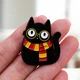 Значок (пин) BROCHE брошь бижутерия Животные Кот в шарфике чёрный BRGV114812 - изображение 4