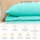 Летний постельный комплект MirSon №2716 Silk Kapok 11-2208 Mint одеяло 140x205 см + наволочки 2 х 50х70 см (2200003117370) - изображение 2