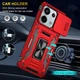 Ударопрочный чехол Epik Camshield Army Ring для Xiaomi Poco X6 Pro Красный / Red - изображение 5