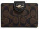 Кошелек Coach Women's Medium Corner Zip Wallet (Brown - Black) - изображение 1