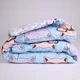 Набор MirSon №2817 Color Fun Line Whales одеяло летнее King Size 220х240 хлопок + две подушки 50х70 + две наволочки 50х70 + простынь 220х240 (2200006687344) - изображение 2