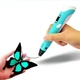 Детская 3D Ручка для рисования и создания объемных моделей 3DPen-3 с дисплеем + трафареты + 10 м пластика + подставка в наборе, Голубая - изображение 4