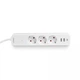 Мережевий подовжувач VIDEX ONCORD з/з 3п 3м (3x1.5мм) 2.4А 2USB+USB-C з кнопкою White - зображення 5