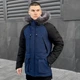 Парка мужская Udacha Pobedov удлиненная с капюшоном S синяя (24301) - изображение 7
