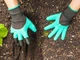 Садові рукавички з пазурами Garden Genie Gloves, Чорні із зеленим - зображення 5