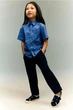 Джоггеры из жатого хлопка темно-синие H&M 92см (400010559) - изображение 3