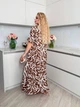Легкое платье макси свободного кроя кофейного цвета 32322 54/56 - изображение 4
