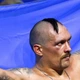 Постер Боксер Александр Усик с флагом Украины, боксёр, спортивний плакат, A3 28×42 см (id1403) - изображение 2