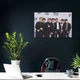 Інтер'єрна картина БТС, біля стіни з логотипами, Bangtan Boys, BTS, кейпоп, 28×42 см (id2648) - зображення 5