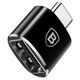Адаптер переходник Baseus Female USB To Type-C Male OTG Adapter Converter 2.4A Быстрая зарядка (CATOTG-01) Black - изображение 1