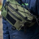 Сумка бананка чоловіча TAC 1 зелена поясна на груди з тканини - зображення 2