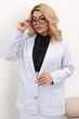 Костюм-двойка женский из костюмной ткани с подкладкой и юбкой с разрезом весенний G&M k-118299 52-54 Размер цвет серый - изображение 3