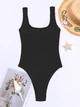 Жіночий суцільний купальник жатка Beach Bikini чорний Varleinsar розмір S - зображення 2