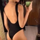 Жіночий суцільний купальник жатка Beach Bikini чорний Varleinsar розмір S - зображення 6