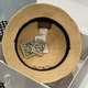 Панама с принтом LOEWE Anagram black raffia bucket hat Коричнквый - изображение 4