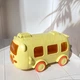 Пляшка для води дитяча ARDESTO Bear Bus 500 мл іграшка автобус жовтий зі шнурочком та наліпками - зображення 3