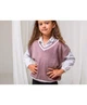 Жилетка для девочки ART KNIT Розовая с белой полоской, 128-134см 026275 - изображение 3