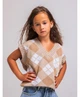Жилетка для девочки ART KNIT Ромб бежевая, 128-134см 026845 - изображение 4