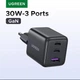 Мережевий зарядний пристрій UGREEN 30W Fast Charger 2хUSB-C+USB-A - зображення 1