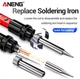 Електричний паяльник ANENG SL105 60W LED-дисплей та регулювання нагріву + жала 5шт - зображення 10