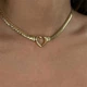 Колье змейка метал сталь "Сердце" золотистое - изображение 5