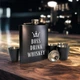Набор черная фляга с рюмками "Boss drink whiskey", Деревянная подарочная коробка - изображение 2