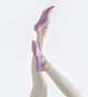Носки для йоги и пилатеса Yoga socks с закрытыми пальцами, нескользящие, фиолетовые (YS-02-PR) - изображение 3